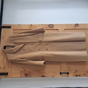 Vintage Womens Jacobsons Long 100% Camel Trench Coat.  Size 8. Made in USA.